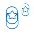 Blue star paperclip cute metal stationery clip variant for office and school use - Blue
