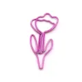 Pink flower metal paperclip creative cute bookmark document paper clip stationery office - Pink