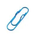 Creative blue metal paper clip with pen holder function, cute shape for bookmark and office use. - Blue