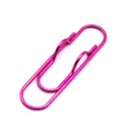 Creative metal paper clip and pen holder, cute colorful bookmark stationery tool for office. - Pink