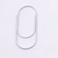White metal paper clip, colored variant office stationery bookmark school document clip organizer. - White