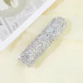 Luxury handmade rhinestone-studded 5ml refillable perfume atomizer bottle close-up view - White