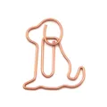 Cute copper dog shaped metal paper clip, creative animal stationery for office and school. - Rose Gold