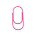 Pink plastic-coated large paper clip for office document organizing and cute book marking. - Pink