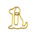 Cute gold dog shaped metal paper clips, creative animal stationery for office and school use. - Gold