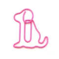 Pink dog shaped paper clip, cute metal coated stationery clip for office or school - Pink