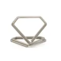Silver diamond shaped metal wire memo clip card holder desktop photo display stand sku - Silver