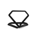 Black diamond-shaped metal memo clip card holder for desktop photos and table numbers - Black