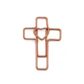 Copper color cross heart metal paper clip stationery cute bookmark creative office binder - Rose Gold