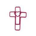 Cute pink cross heart shaped metal paperclip bookmark creative office stationery paper clip - Rose Red