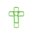 Green heart cross shaped metal paperclip and cute bookmark for office and school use - Light Green