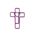 Purple cross shaped paper clip with heart design metal bookmark cute office stationery binder clip - Purple