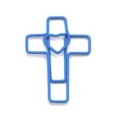 Blue heart cross paperclip metal bookmark creative stationery office paper fastener - Lake Blue