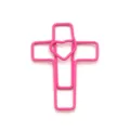 Pink Cross Heart Metal Paperclip Cute Stationery Bookmark Office Binding Clip Variant - Pink