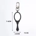 Eleganter Vintage-Acryl-Schminkspiegel-Schlüsselanhänger, 7,4 cm x 2,6 cm, 13,5 g - Vintage Handspiegel Form (2) / 7,4cm x 2,6cm / Schwarz