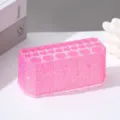Portapennelli da trucco in acrilico con strass rosa con 26 fori per eyeliner e matite - Rosa AB