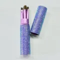 5-teiliges Make-up-Pinsel-Set mit funkelndem lila Strassgehäuse - 5er Set / AB Lila