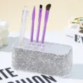 Portapennelli da trucco in acrilico con strass di lusso con 26 fori per organizer vanity - AB (Base in Argilla)