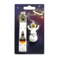Creative astronaut keychain with rocket strap and space theme backing card for gifts. - Style C (Independent Gift Box) / Gold