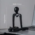 Modern minimalistisch zwart abstract denkerbeeldje voor bureau en huisdecoratie - Stijl A / Zwart