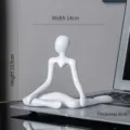 Statuetta di pensatore astratto bianco minimalista per decorazione scrivania ufficio moderna - Modello B / Bianco