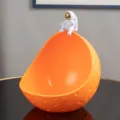 Oranje Maan Astronaut Opslag Kom, Creatieve Hars Sleutelhouder voor Thuis Decor. - Oranje