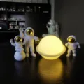 Astronaut figurine and planet night light, creative moon lamp for birthday gift decor - Gold Astronaut 3-Piece Set & Planet Lamp (Battery Operated)