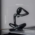 Statuetta del pensatore astratto nero minimalista da scrivania, scultura moderna 8,5x10,9x6,4 cm. - Modello C / Nero