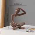 Scultura moderna di statuina di pensatore astratto marrone per decorazioni casa e ufficio - Modello C / Marrone