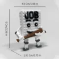3D Geprinte Brainrot Job Figuur Meme Speelgoed Verzamelbaar Model Bureau Decoratie - Wit