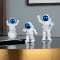 Astronauten Figuren Set, kreative Kunstharz Raumfahrer Tischdeko für Zuhause und Geschenke. - Großes blaues 3-teiliges Set