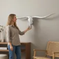 Zilveren longhorn schedel wandhangende detailopname met hoogwaardige textuur en vorm. - Zilver