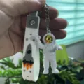 Schattige cartoon astronaut sleutelhanger zachte rubberen ruimte man tas anhanger auto - Goud