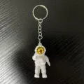 Astronaut Sleutelhanger Leuke Ruimtevaarder Metaal Ring PVC Zacht Rubber Hanger Tas Sieraad - Stijl B (Met Sleutelring) / Goud