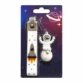 Cute astronaut rocket keychain bag charm space theme student gift birthday present item - Style C (Independent Gift Box) / Silver