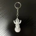 Cute astronaut keychain with PVC soft rubber space figurine and metal key ring. - Style C (With Key Ring) / Silver