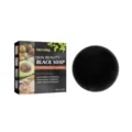 Jaysuing facial cleansing black soap deep cleaning with cocoa butter and vitamin e 120g - 120.00g / Black