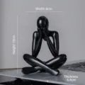 Moderna statua del pensatore astratto minimalista nero per decorazione ufficio casa - Modello D / Nero