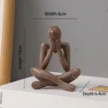 Scultura astratta del pensatore marrone minimalista per decorazione ufficio casa - Modello D / Marrone