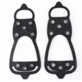 Crampons antidérapants noirs pour chaussures, poignées de neige pour randonnée en extérieur. - 8 Dents