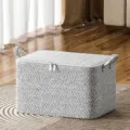 Stoffen Opbergdoos, 30L Grote Kleding Organizer met Rits en Handvatten, Grijs Pijl - 30L