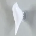 Modern minimalist white bird-shaped decorative wall hook for home entry keys and coats - White