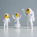 Kreatives Astronauten Figuren Set Harz Raumfahrer Statuen Tischdekoration fur Zuhause Geschenke - Kleines goldenes 3er-Set