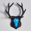 Gancio da parete moderno testa di cervo blu decorazione murale creativa per soggiorno - 3288-H