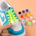 Tie-free shoelace buckle lazy shoe lace accessories colorful spring lock for sneakers and boots - Black