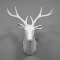 Noordse witte hertenkop wanddecoratie creatieve hars sculptuur voor slaapkamer hotel thuis - M / Wit