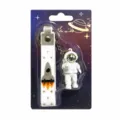 Creative astronaut keychain variant, cute space rocket pendant backpack gift item. - Style B (Independent Gift Box) / Silver