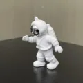 White astronaut keychain with reflective silver visor, cute spaceman figurine for gifts. - Style B (Without Key Ring) / Silver