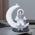 Figurine d'astronaute créatif lisant un livre décoration de bureau en résine cadeau lune - Modèle C n° 12 (tête simulée)