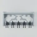 Estante de pared nórdico con diseño de ciervo y bonitos ganchos de cola de animal para el hogar. - Gris y Negro